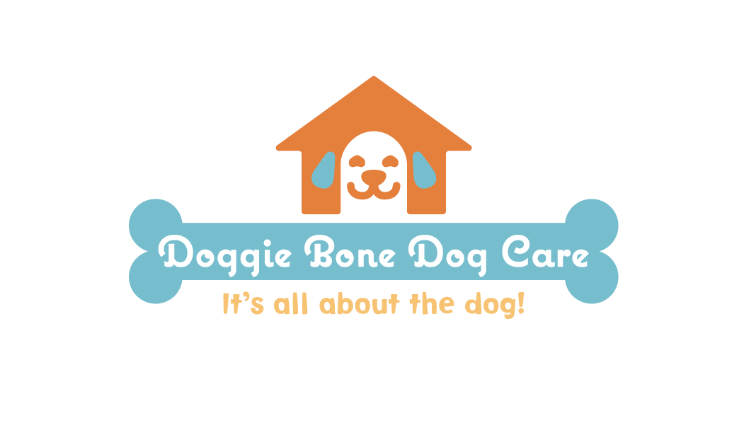A dog sitting in front of a bone.
